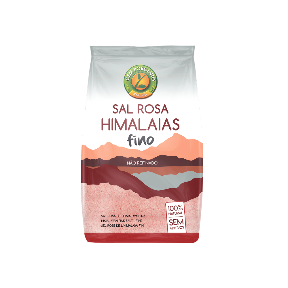 Cem Porcento Sal Dos Himalaias Extra Fin 500g