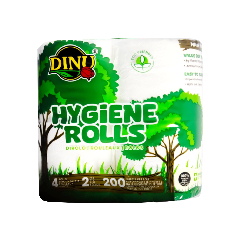 Dinu Higiene Rolls 200 Sheets 2Ply 4 Rolls