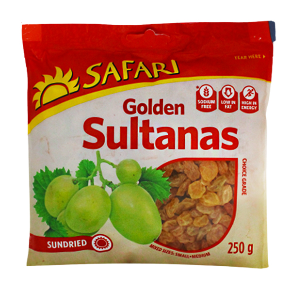 Safari Golden Sultanas Sundried 250Gr