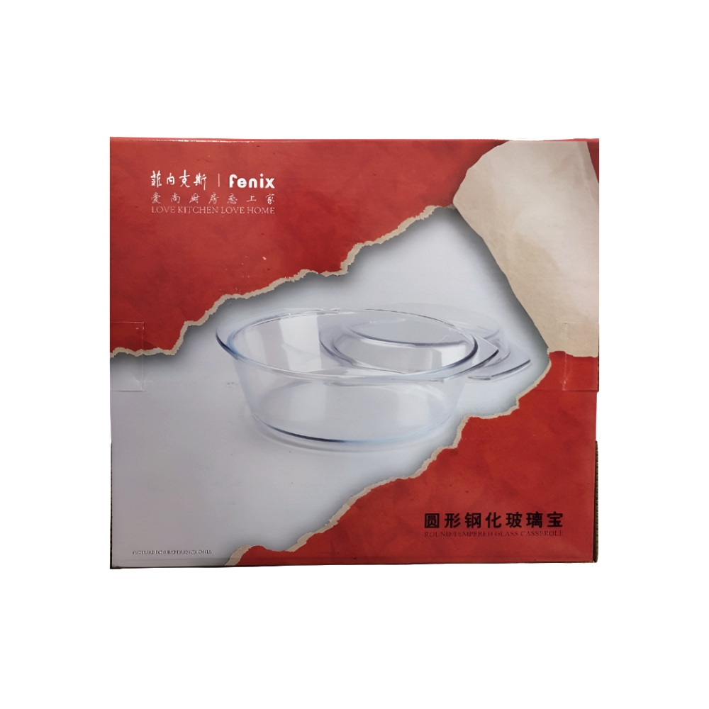Fenix Oval Casserole Tempered Glass 1.4L