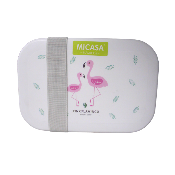 Lancheira Plastica Rect.flamingo 1L