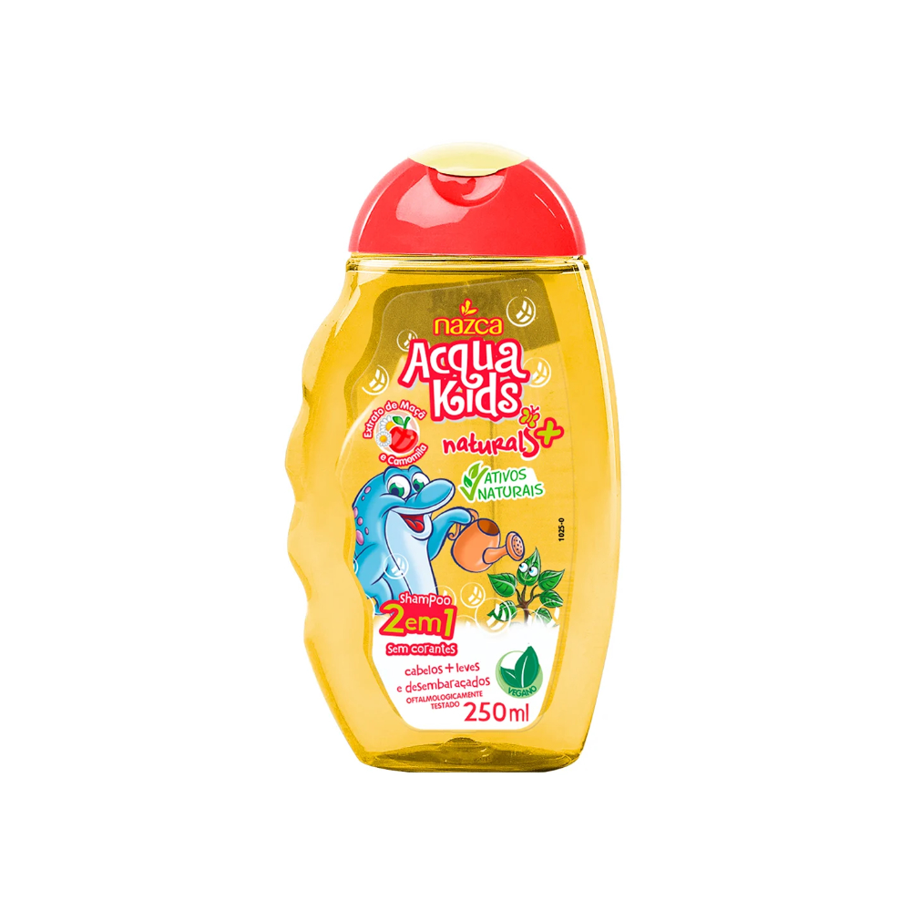 Agua Kids Shampoo Natural 2Em1 Sem Corantes 250ml