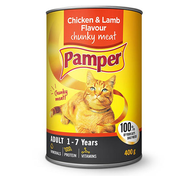 Pamper Chunky Chicken &Lamb 400g