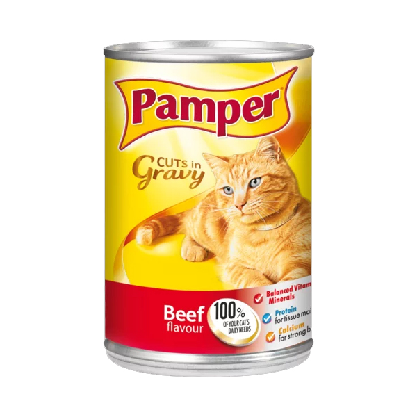 Pamper Cat Food Beef Flavour 385Gr