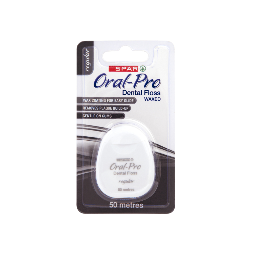Spar Oral-Pro Regular Dental Floss Waxed 50Metres