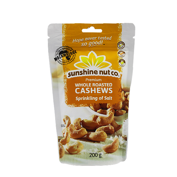 Sunshine Whole Roasted Cashews Salt 200Gr