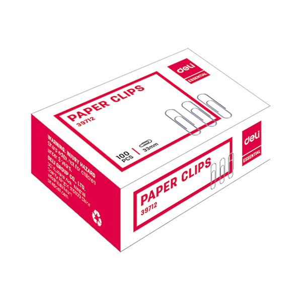 Deli Paper Clips 33Mm 100S