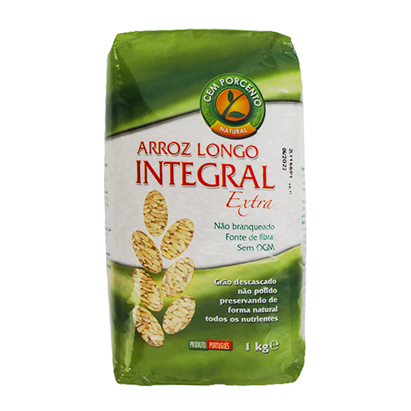 Cem Porcento Arroz Longo Integral 1kg