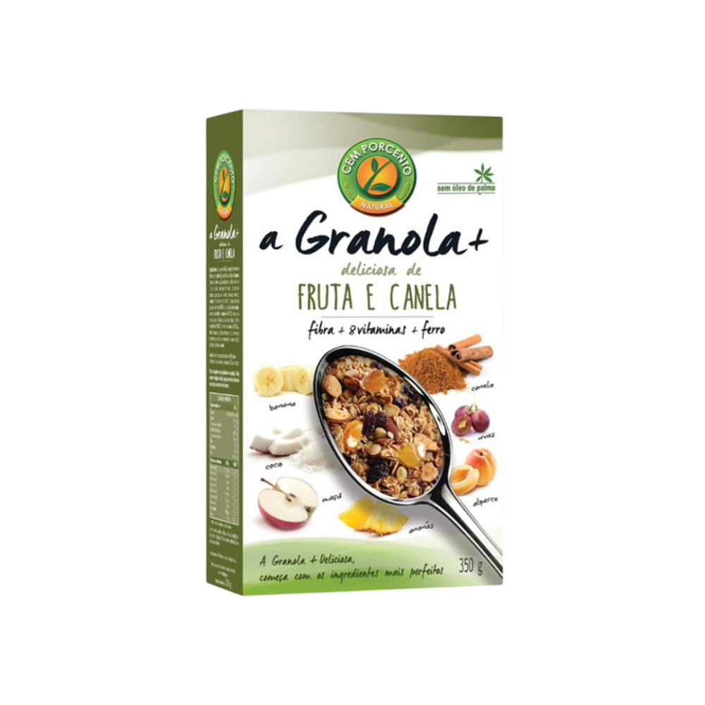 Cem Porcento Granola+Fruta E Canela 350Gr