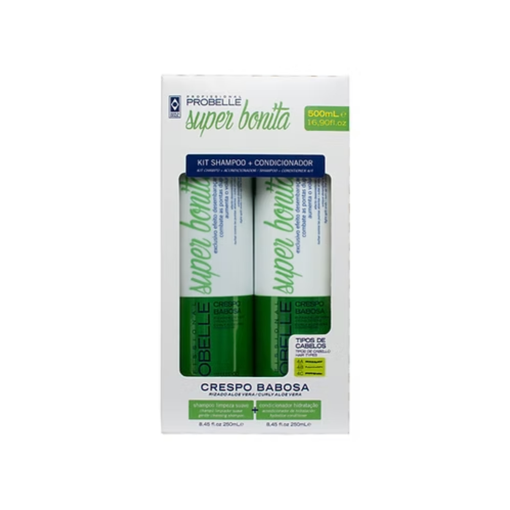 Probelle Kit Shampoo + Condicionador Crespo Babosa 500ml