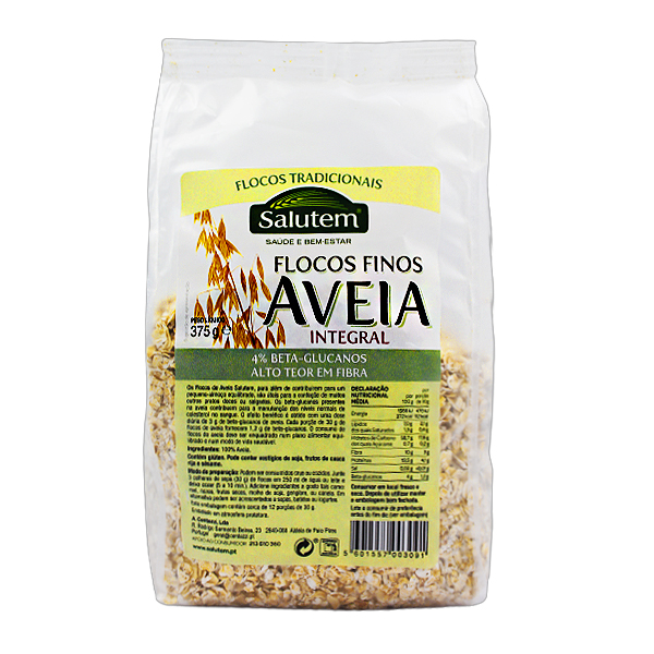 Salutem Flocos De Aveia Tostados Integral 375g