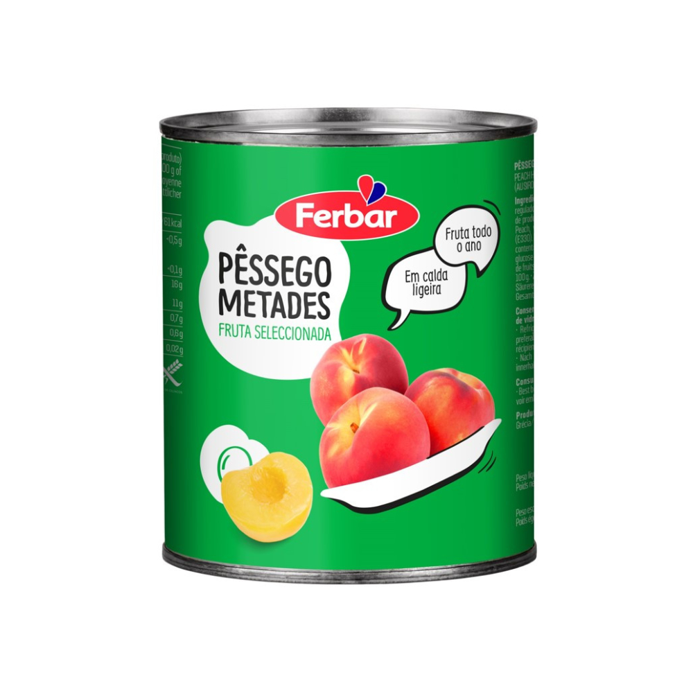 Ferbar Fruta Em Calda Pessego 840g