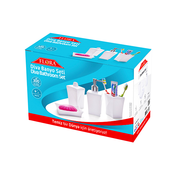 Flora Diva Bathroom Set 4Pcs F350