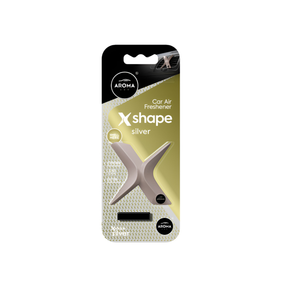 Aroma Car Air Freshener X Shape Silver S85041