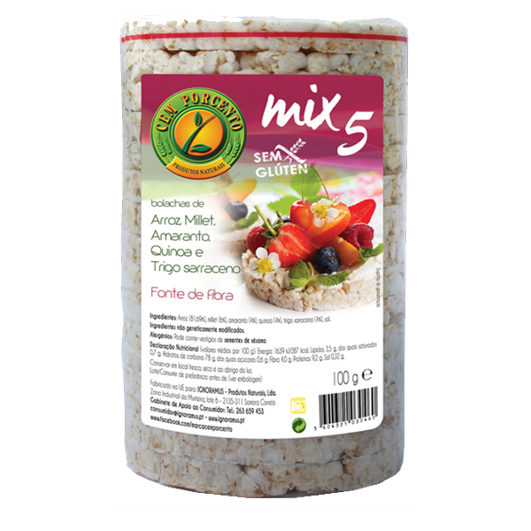 Cem Porcento Bolacha Mix 5 10Gr
