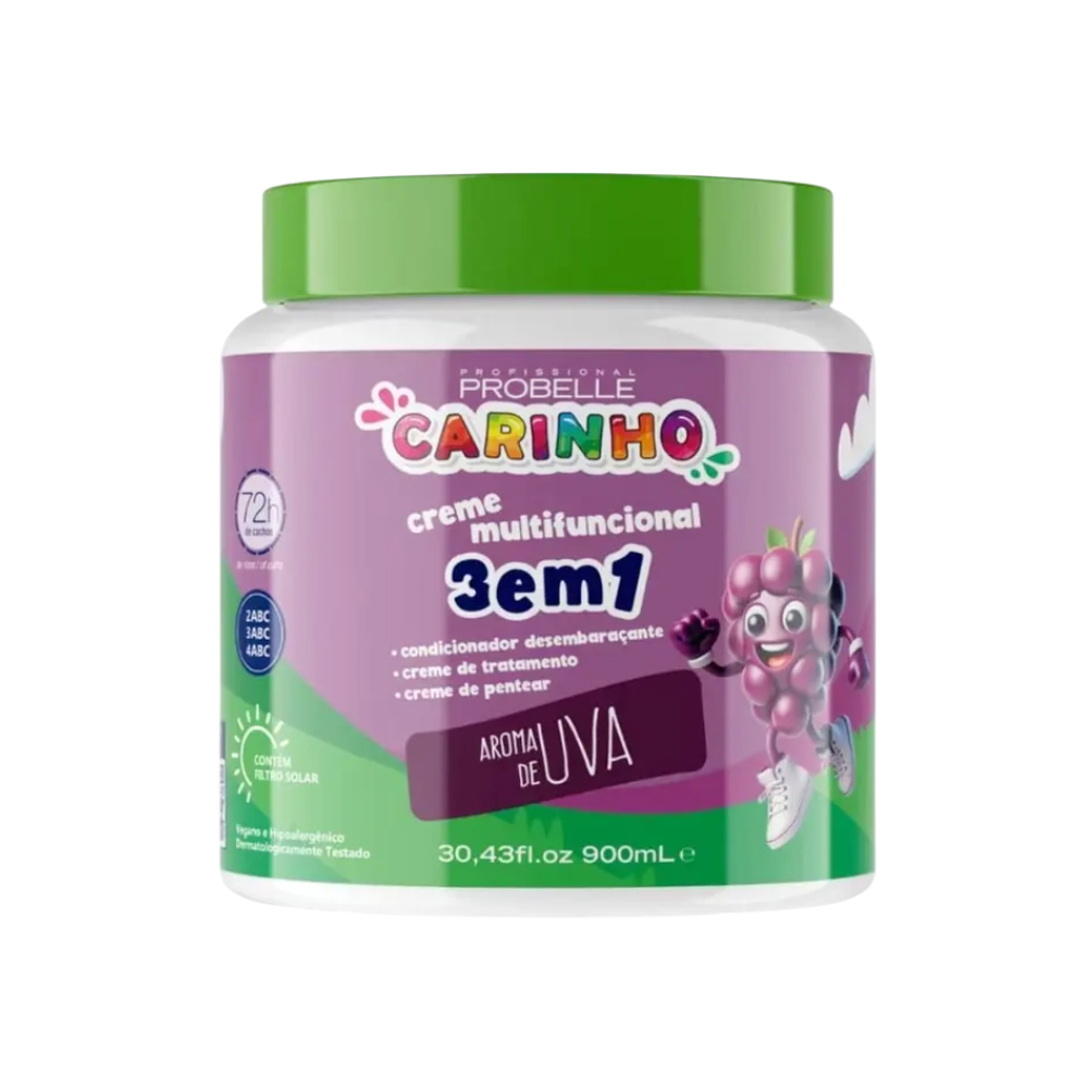Probelle Linha Infantil Creme Carinho 3 Em 1 Uva Carinho 900ml