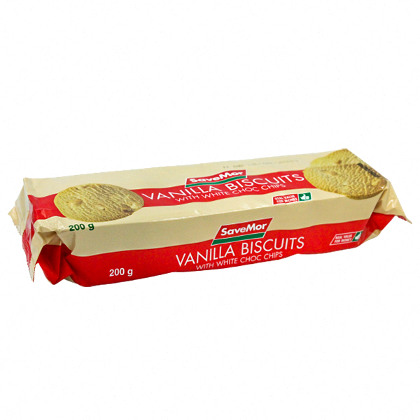 Savemor Vanilla Biscuits W/White Choco 200Gr