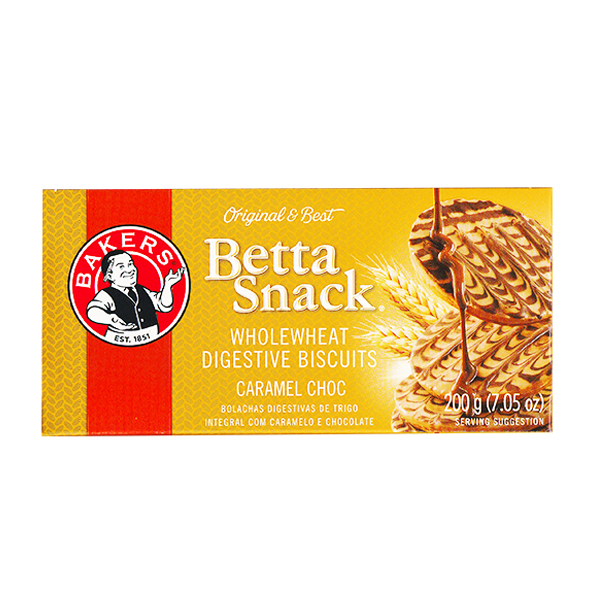 Bakers Bolacha Betta Snack Caramelchoco 200g