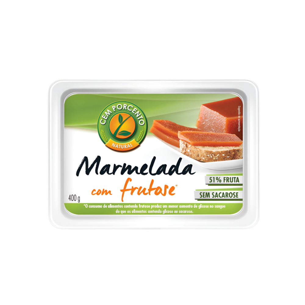 Cem Porcento Marmelada Com Frutose 400g