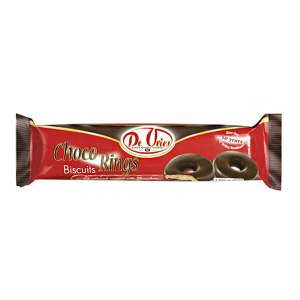 De Vries Choco Rings Biscuits 150g