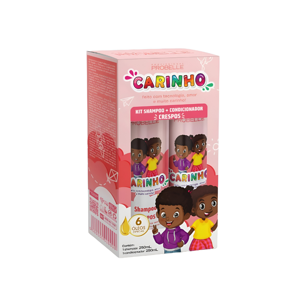 Probelle Linha Infantil Kit Shampoo + Condicionador Crespo 500ml
