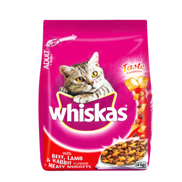Whiskas Com. Gato Beef,Lamb&Rabbit 4kg