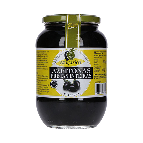 Azeitonas Maçarico 520g/850g Pretas Inteiras