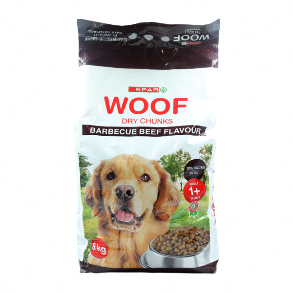 Spar Woof Dog Chunks Bbq.flavoured 8kg