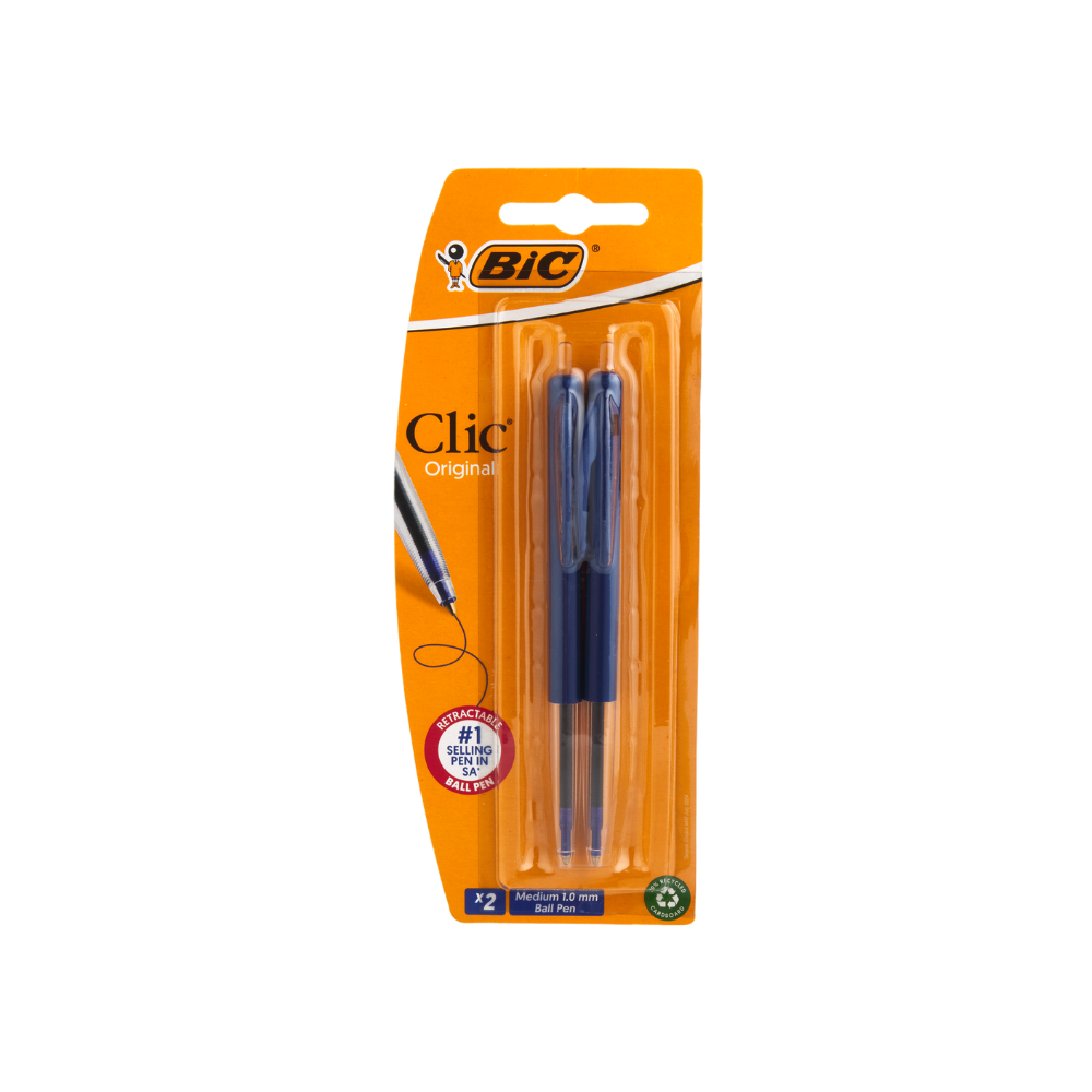 Bic Clic Medium Blue Blister 2S