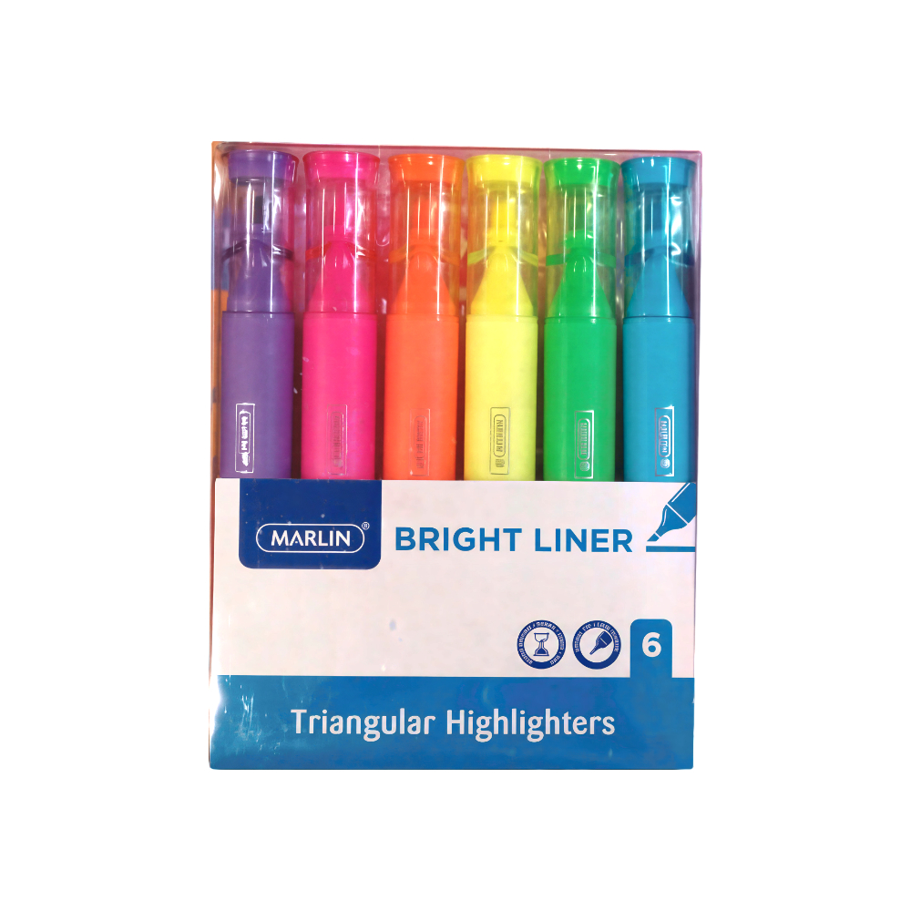 Marlin Highlighters Assorted 6’S