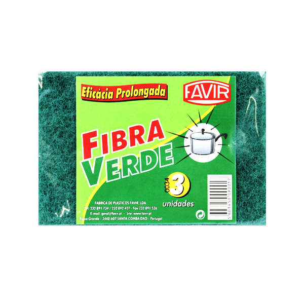 Favir Esfregao Abrasivo Verde 15/10 Cm 3Unidades