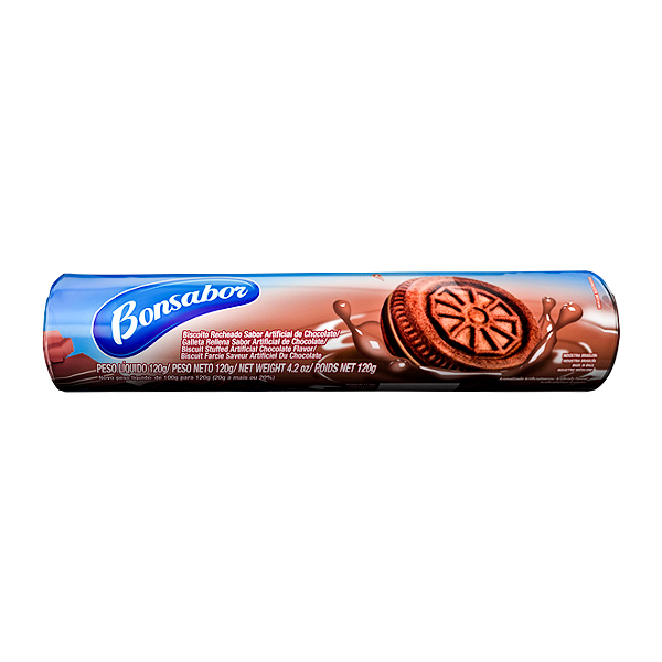 Bonsabor Biscoito C/Recheio Chocolate 120Gr