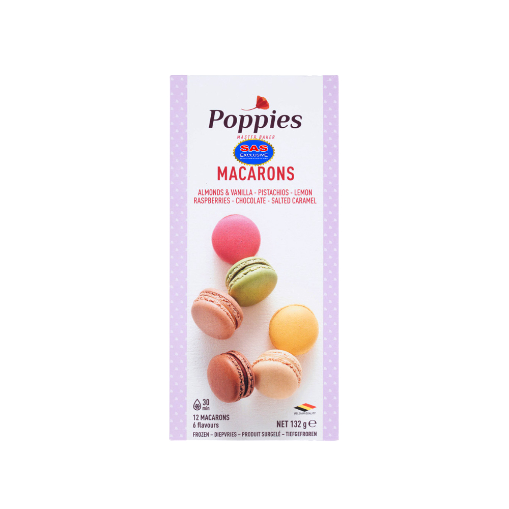 Poppies Macarons 6 Sabores 12S 132g