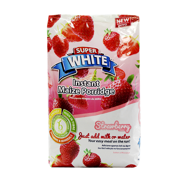 Farinha De Milho Super White 1kg Instantanea Porridge Mix-Strawberry
