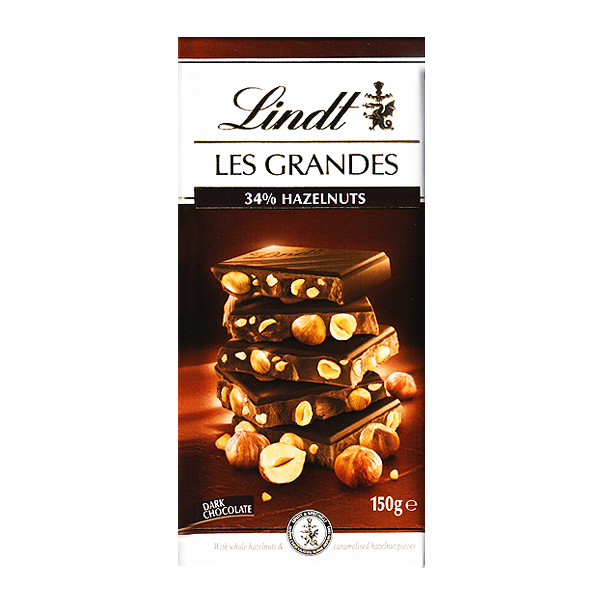 Lindt Chocolate Les Grandes 34%Hazelnuts 150g